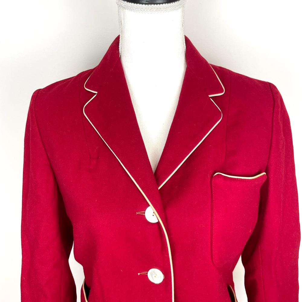 Sylvia Putziger Vintage Preppy Collegiate Blazer In Red Size Medium - Picture 2 of 15